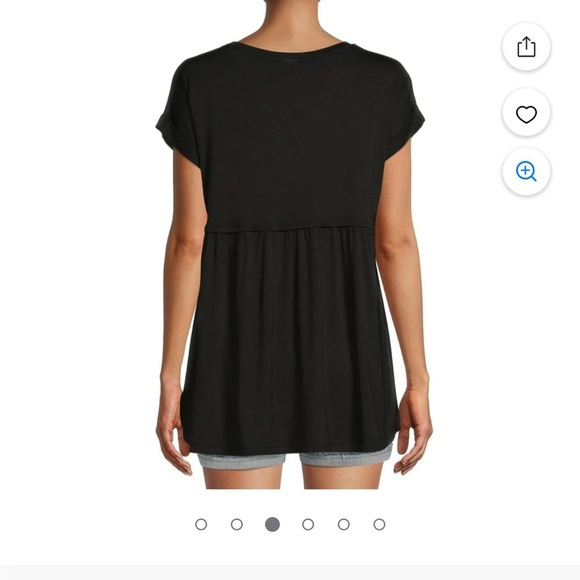 Time and Tru Maternity Shirt Baby doll peplum Top Black size Medium - Picture 12 of 12